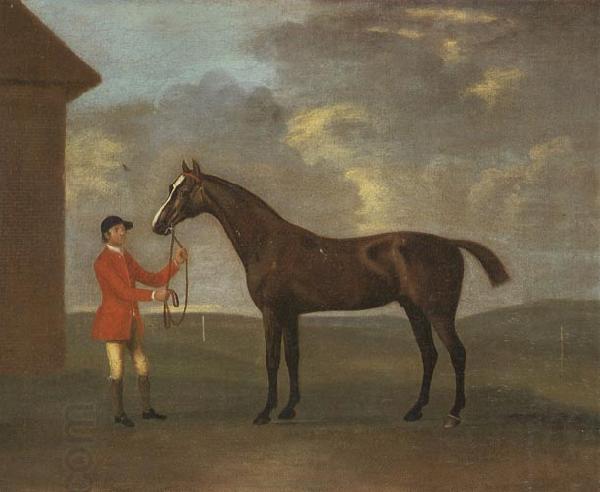 Francis Sartorius The Racehorse 'Horizon' Held by a Groom by a Building China oil painting art